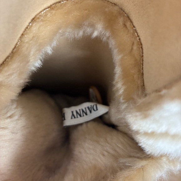 Vintage 90s Y2K Faux Fur Long Line Brown Trend Coat Button Up Teddy Brown Warm - Picture 12 of 15